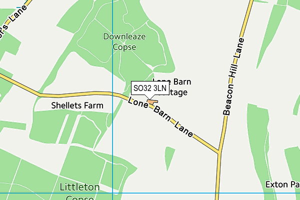 SO32 3LN map - OS VectorMap District (Ordnance Survey)