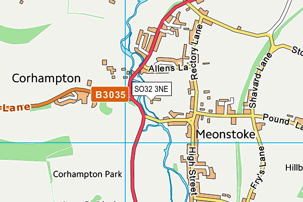 SO32 3NE map - OS VectorMap District (Ordnance Survey)
