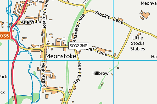 The Meon Hall map (SO32 3NP) - OS VectorMap District (Ordnance Survey)