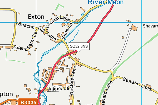 SO32 3NS map - OS VectorMap District (Ordnance Survey)