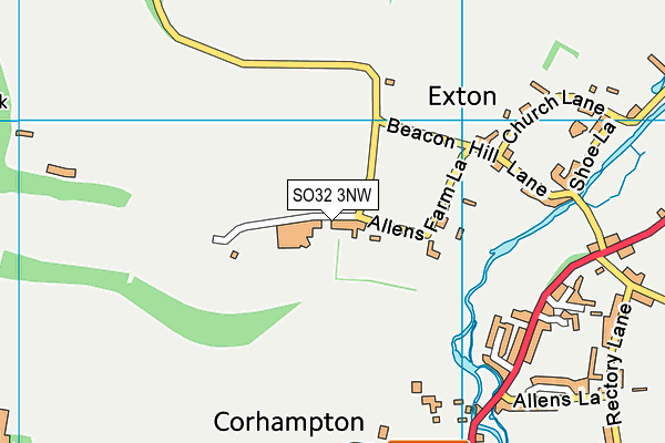 SO32 3NW map - OS VectorMap District (Ordnance Survey)