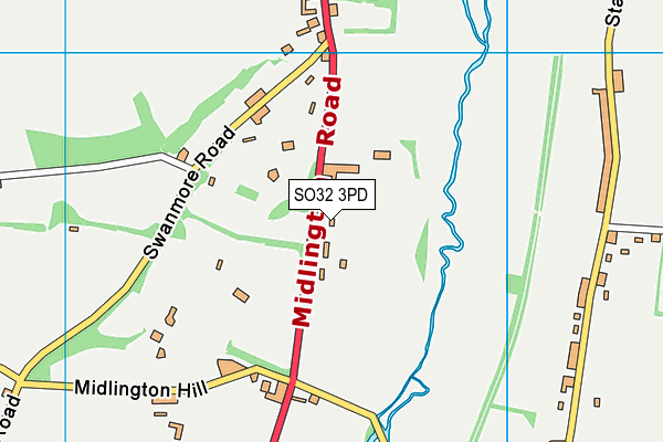 SO32 3PD map - OS VectorMap District (Ordnance Survey)