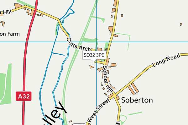 SO32 3PE map - OS VectorMap District (Ordnance Survey)