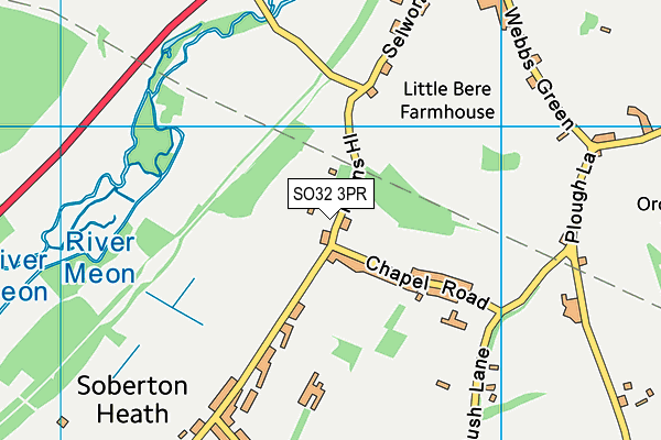 SO32 3PR map - OS VectorMap District (Ordnance Survey)