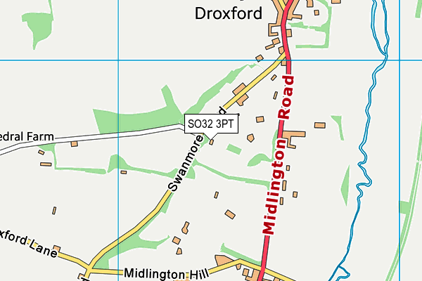 SO32 3PT map - OS VectorMap District (Ordnance Survey)