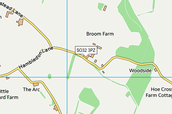 SO32 3PZ map - OS VectorMap District (Ordnance Survey)