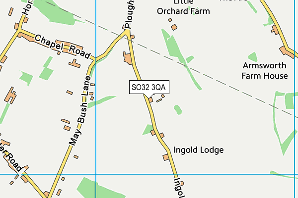 SO32 3QA map - OS VectorMap District (Ordnance Survey)