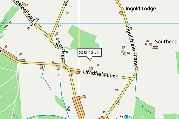 SO32 3QD map - OS VectorMap District (Ordnance Survey)