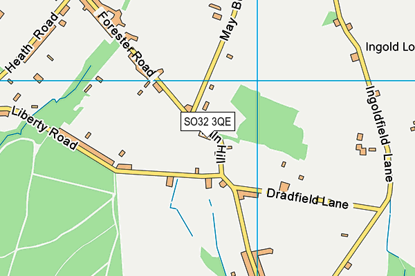 SO32 3QE map - OS VectorMap District (Ordnance Survey)