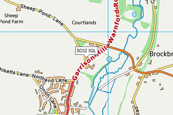 SO32 3QL map - OS VectorMap District (Ordnance Survey)
