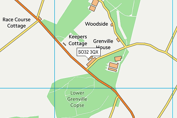 SO32 3QX map - OS VectorMap District (Ordnance Survey)