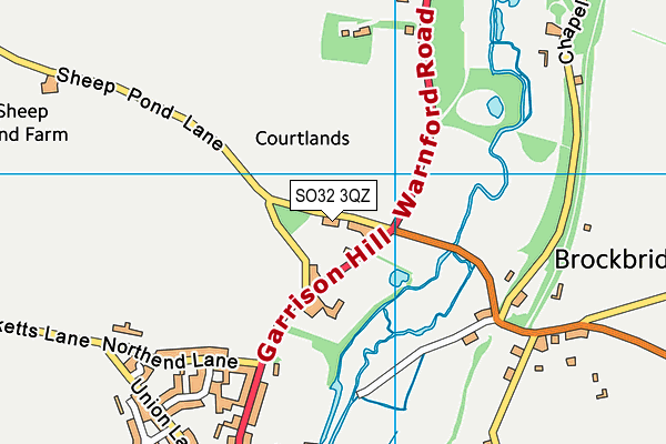 SO32 3QZ map - OS VectorMap District (Ordnance Survey)