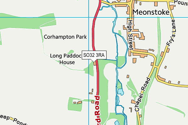 SO32 3RA map - OS VectorMap District (Ordnance Survey)