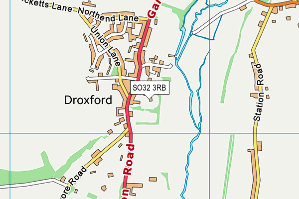 SO32 3RB map - OS VectorMap District (Ordnance Survey)