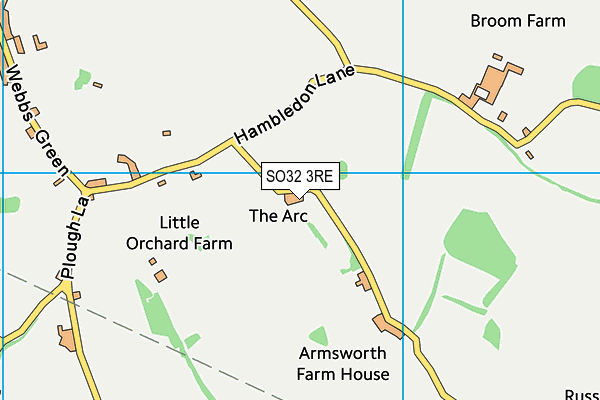 SO32 3RE map - OS VectorMap District (Ordnance Survey)