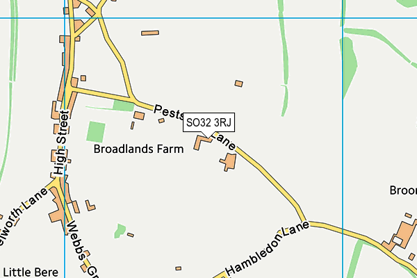 SO32 3RJ map - OS VectorMap District (Ordnance Survey)