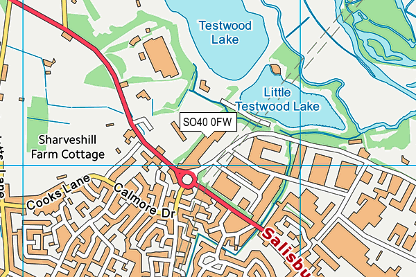 SO40 0FW map - OS VectorMap District (Ordnance Survey)