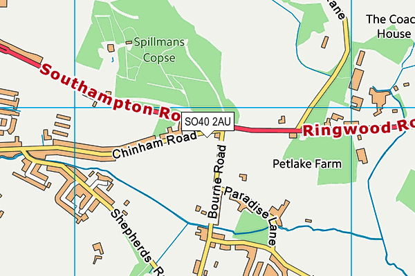 SO40 2AU map - OS VectorMap District (Ordnance Survey)