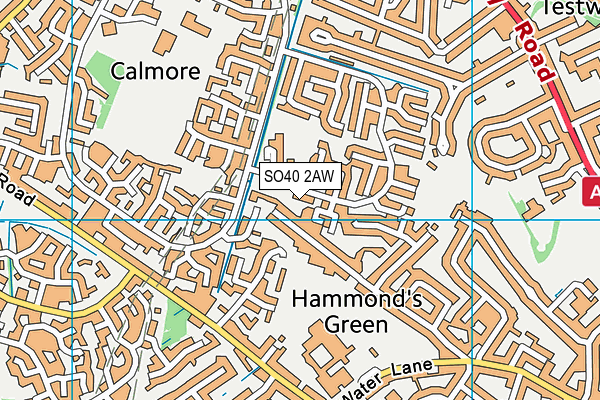 SO40 2AW map - OS VectorMap District (Ordnance Survey)