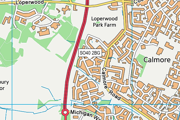 SO40 2BG map - OS VectorMap District (Ordnance Survey)