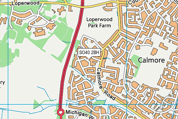 SO40 2BH map - OS VectorMap District (Ordnance Survey)