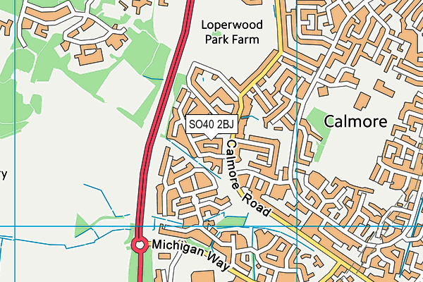 SO40 2BJ map - OS VectorMap District (Ordnance Survey)