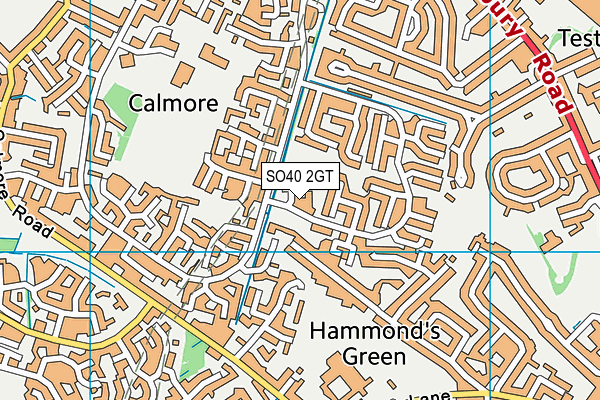 SO40 2GT map - OS VectorMap District (Ordnance Survey)