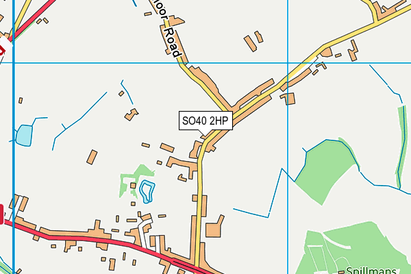 SO40 2HP map - OS VectorMap District (Ordnance Survey)