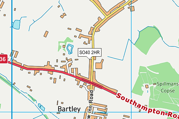 Bartley Church of England Junior School map (SO40 2HR) - OS VectorMap District (Ordnance Survey)