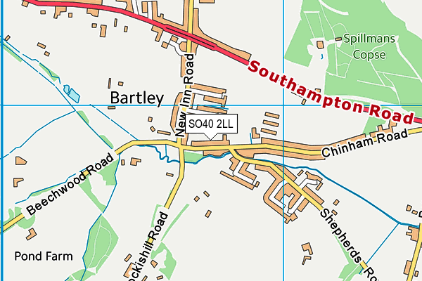 SO40 2LL map - OS VectorMap District (Ordnance Survey)