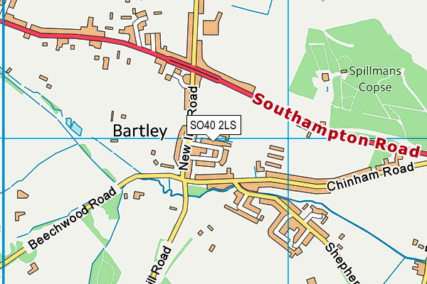 SO40 2LS map - OS VectorMap District (Ordnance Survey)