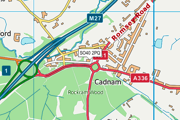 SO40 2PQ map - OS VectorMap District (Ordnance Survey)