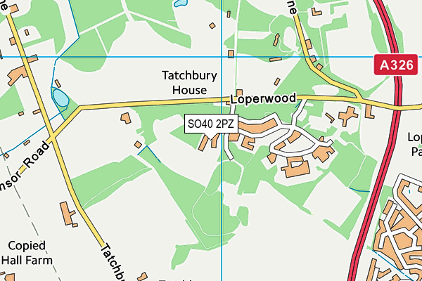 SO40 2PZ map - OS VectorMap District (Ordnance Survey)