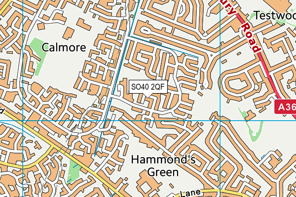 SO40 2QF map - OS VectorMap District (Ordnance Survey)
