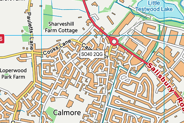 SO40 2QG map - OS VectorMap District (Ordnance Survey)