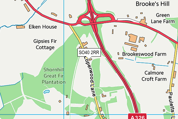 SO40 2RR map - OS VectorMap District (Ordnance Survey)