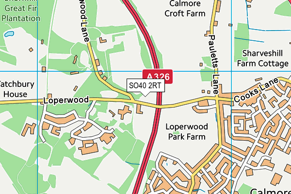 SO40 2RT map - OS VectorMap District (Ordnance Survey)