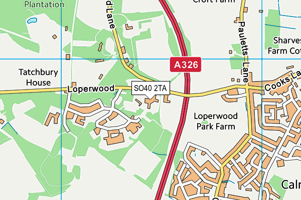 SO40 2TA map - OS VectorMap District (Ordnance Survey)