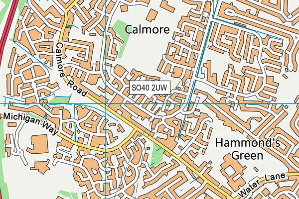 SO40 2UW map - OS VectorMap District (Ordnance Survey)