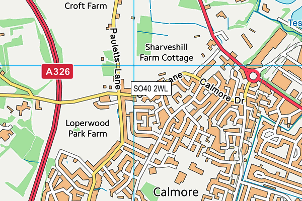 SO40 2WL map - OS VectorMap District (Ordnance Survey)