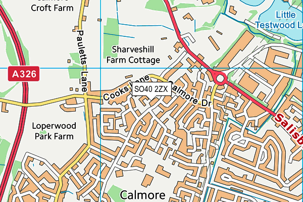 SO40 2ZX map - OS VectorMap District (Ordnance Survey)