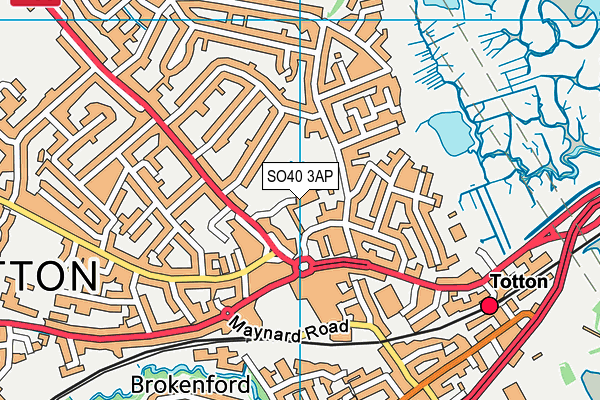 SO40 3AP map - OS VectorMap District (Ordnance Survey)