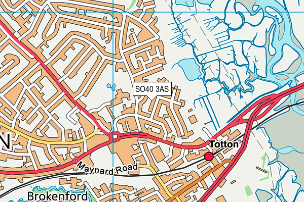 SO40 3AS map - OS VectorMap District (Ordnance Survey)