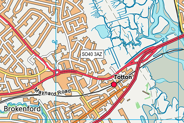 SO40 3AZ map - OS VectorMap District (Ordnance Survey)