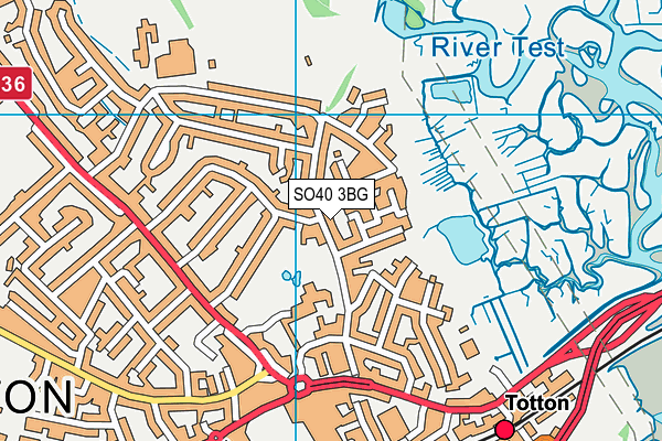 SO40 3BG map - OS VectorMap District (Ordnance Survey)