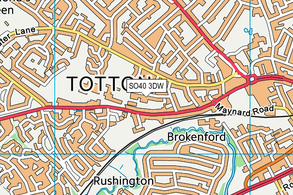 SO40 3DW map - OS VectorMap District (Ordnance Survey)