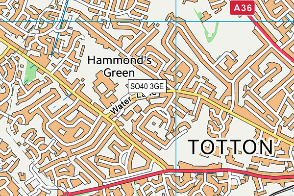 SO40 3GE map - OS VectorMap District (Ordnance Survey)