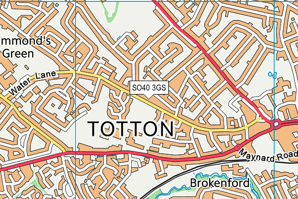 SO40 3GS map - OS VectorMap District (Ordnance Survey)