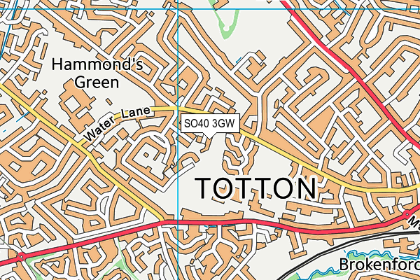 SO40 3GW map - OS VectorMap District (Ordnance Survey)