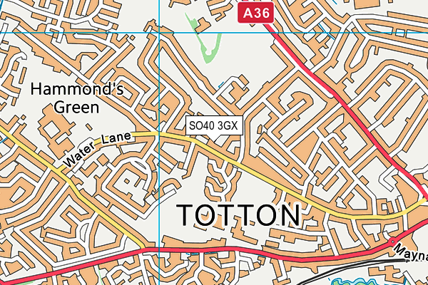 Totton Health And Leisure map (SO40 3GX) - OS VectorMap District (Ordnance Survey)